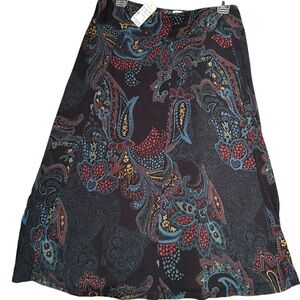 NWT Christopher and Banks long Paisley skirt, multi color, small S